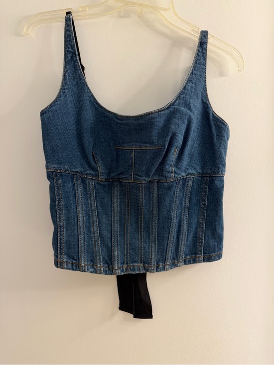 Maeve Tops - Maeve Blue Denim Corset Camisole